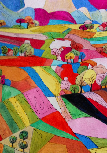 Paisaje con huertos, aromas de la tierra