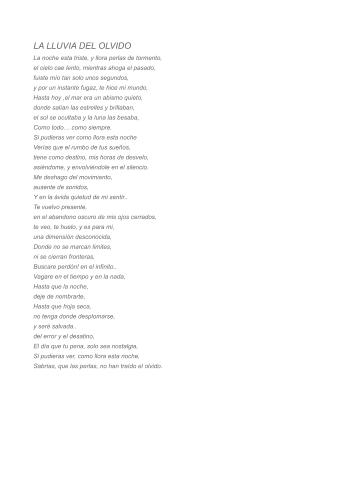 La lluvia del olvido