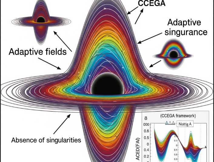 Adaptive Field Interference: Black Hole Collisions Without Singularities in the CCEGA Framework