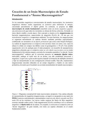 Creación de un Imán Macroscópico de Estado  Fundamental o “Átomo Macromagnético”