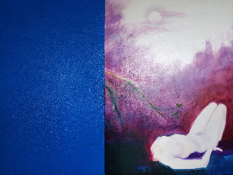 "Paisaje en azul y lila"